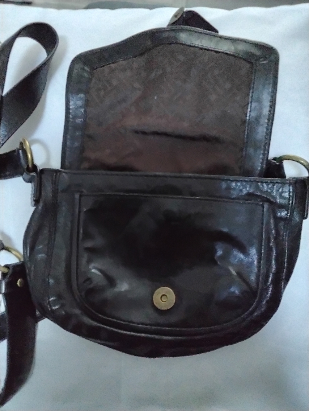 Cole Haan Dark Brown Leather Mini Crossbody Bag